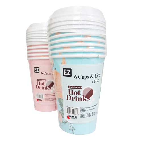 EZ Paper Cups 6ct 12oz Hot & Cold Asst-wholesale EZ Paper Cups 6ct 12oz Hot & Cold Asst-wholesale