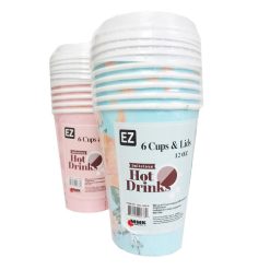 EZ Paper Cups 6ct 12oz Hot & Cold Asst-wholesale