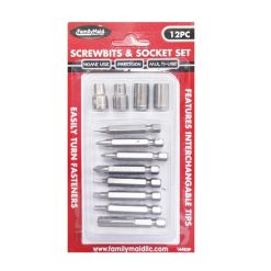 Screwbits & Socket Set 12pc-wholesale