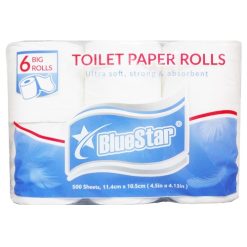 Blue Star Bath Tissue 6pk 500ct Ultra-wholesale