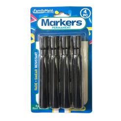 Permanent Black Markers 4pc-wholesale