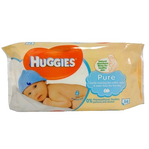Huggies Baby Wipes 56ct Pure