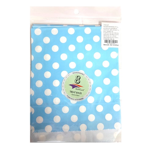 Treat Bags 8pk Polka Dots Blue-wholesale