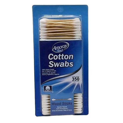 Amoray Care Cotton Swabs 350ct Wood Stic-wholesale