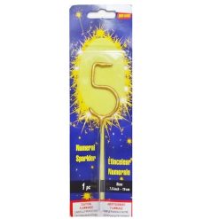Birthday Candles #5 Sparklers Gold-wholesale