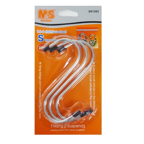 S Hooks Set 3pc 4½in-wholesale S Hooks Set 3pc 4½in-wholesale
