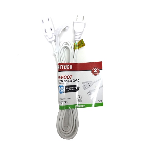 Extension Cord 9ft 3 Outlets Whit-wholesale