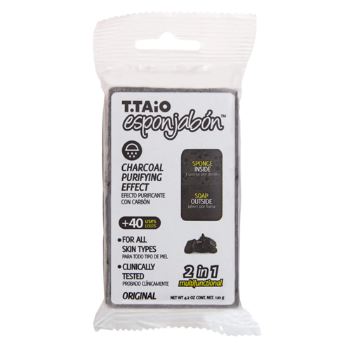 T.Taio Esponjabon Charcoal 4.2oz 2 In 1-wholesale T.Taio Esponjabon Charcoal 4.2oz 2 In 1-wholesale