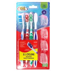 Oral Fusion Toothbrush 8pk W-Caps Firm-wholesale