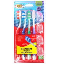 Oral Fusion Toothbrush 8pk W-Caps Md-wholesale