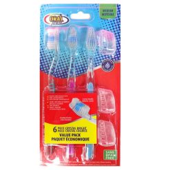 Oral Fusion Toothbrush 6pk W-Cap Med-wholesale