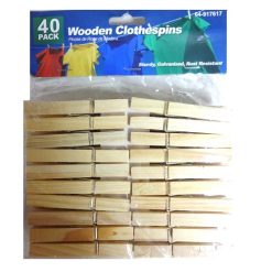 Clothespins 40ct Wooden-wholesale