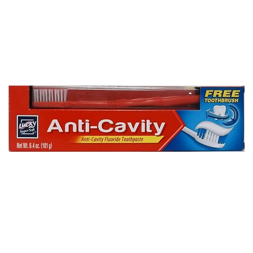 Lucky Toothpaste 6.4oz Anti-Cavity W-Bru-wholesale