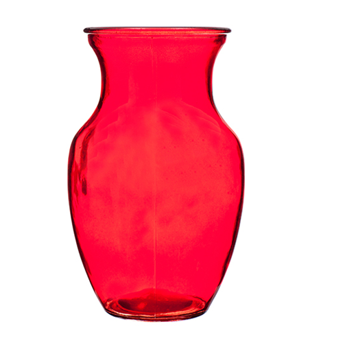 Glass Vase Ginger 8in Red-wholesale