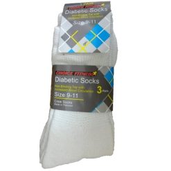 Diabetic Crew Socks 9-11 White-wholesale
