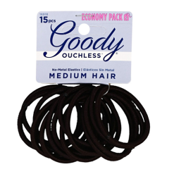 Hair Elastic Bands 15pc Black-wholesale