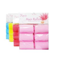 Hair Rollers Sponge 6pk Lg Asst Clrs-wholesale