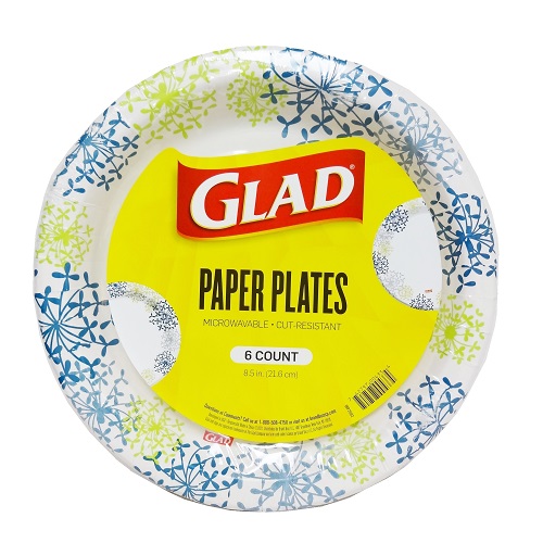 Glad Paper Plates 8.5in 6ct-wholesale