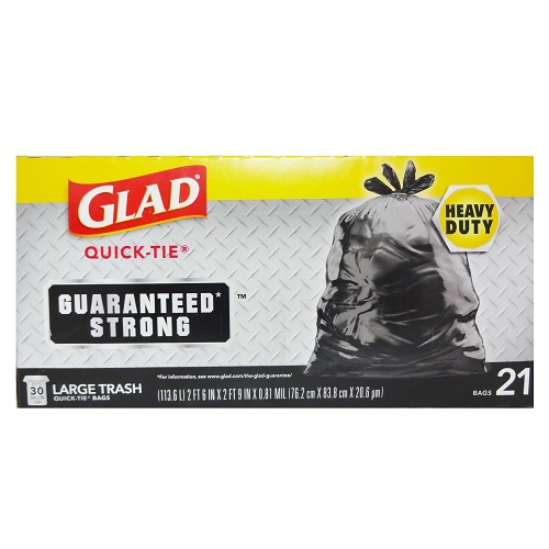 Glad Quick Tie Bags 21ct 30 Gl Lg Strong-wholesale