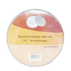 Aluminum Container W-Lid 4pc 7in Round-wholesale