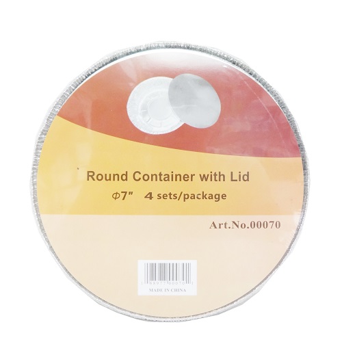 Aluminum Pan W-Lid 4pc 7in Round-wholesale
