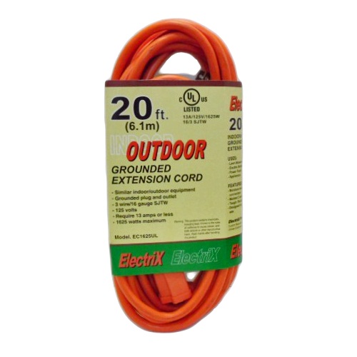 Extension Cord 20ft UL In-Outdoor Orange-wholesale