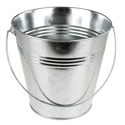 Tin Bucket 25in Silver-wholesale