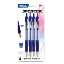 Pens Ball Point 4pk Blue-wholesale
