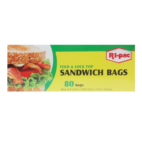 Ri-Pac Sandwich Bags 80ct Fold & Lock-wholesale Ri-Pac Sandwich Bags 80ct Fold & Lock-wholesale