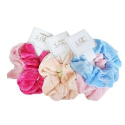 Hair Scrunchie 3pk Velvet Asst Clrs-wholesale