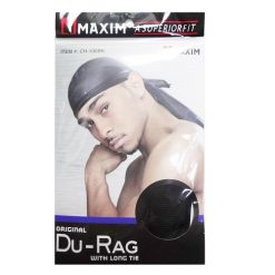 Du-Rag W-Long Tie 1pc Black-wholesale