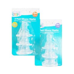 Baby Bottle Nipples 3pk Clear-wholesale
