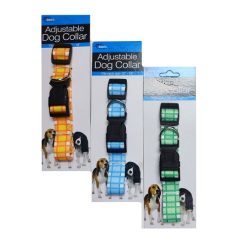 ***Dog Collar W-Plaid Design Asst Clrs A-wholesale