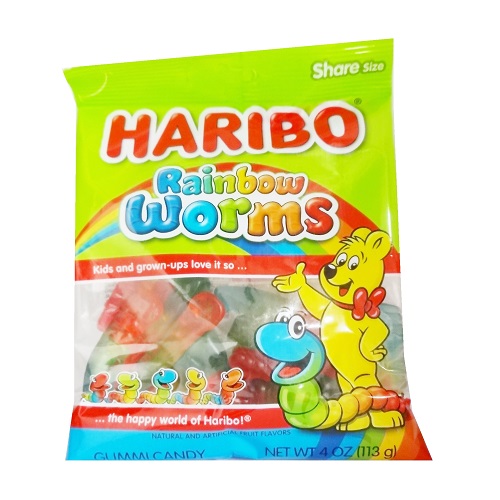 Haribo Gummies 4oz Rainbow Worms-wholesale