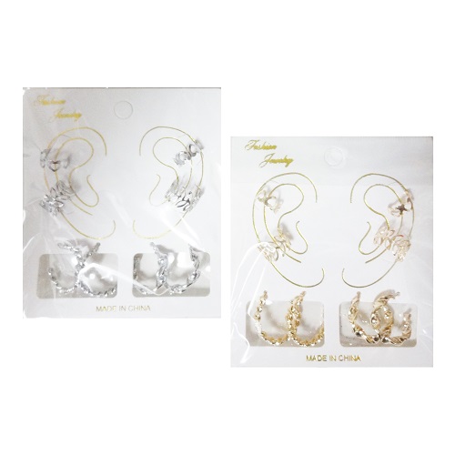 Earrings 8pc Gold & Silver-wholesale Earrings 8pc Gold & Silver-wholesale