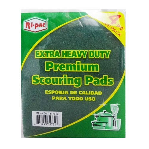 Ri-Pac Premium Scouring Pads 4pk Green-wholesale Ri-Pac Premium Scouring Pads 4pk Green-wholesale