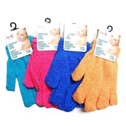 Bath Scrub Gloves 1pair Asst Clrs-wholesale