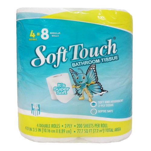 Soft Touch Bath Tissue 4pk 200ct 2ply-wholesale - SmartLoadUsa.com ...