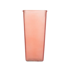 Vase Glass Square 9in Rose Pink-wholesale