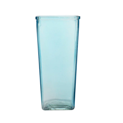 Vase Glass Square 9in Sky Blue-wholesale
