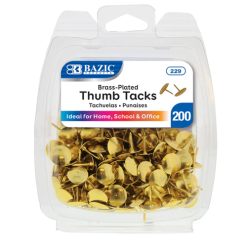 Thumb Tacks Brass 200ct-wholesale