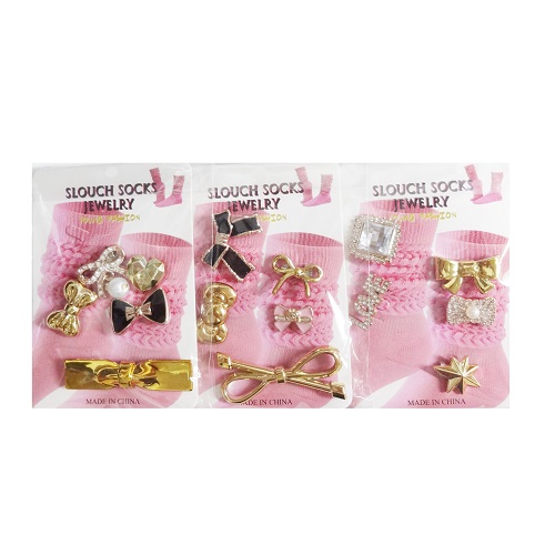 Slouch Socks Charms 5pc Gold Asst-wholesale Slouch Socks Charms 5pc Gold Asst-wholesale
