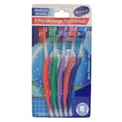 Amoray Toothbrushes 5pk Asst Clrs Card
