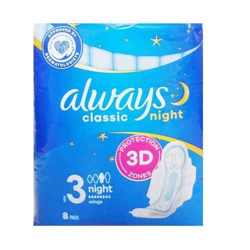 Always Classic Maxi Pads 8ct Night W-Win-wholesale Always Classic Maxi Pads 8ct Night W-Win-wholesale