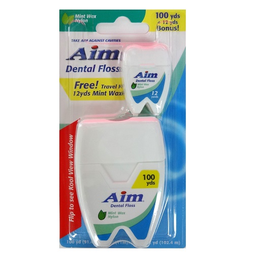 Aim Dental Floss 2pk 12yrds & 100yrds-wholesale