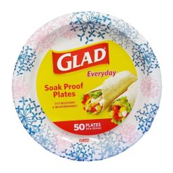 Glad Paper Plates 50ct Soak Proof-wholesale