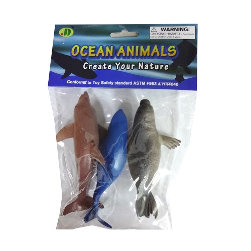 Toy Ocean Animals 3pc 4in-wholesale