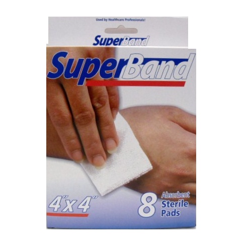 Super Band Sterile Pads 8pc 4 X 4in-wholesale