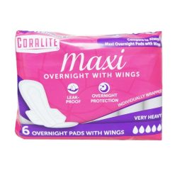 Coralite Maxi Overnight W-Wings 6ct-wholesale