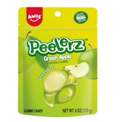 Amos Peelerz Gummy Green Apple 6oz-wholesale